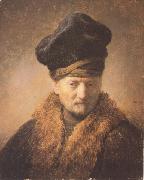 Bust of an old man in a fur cap (mk33) Rembrandt